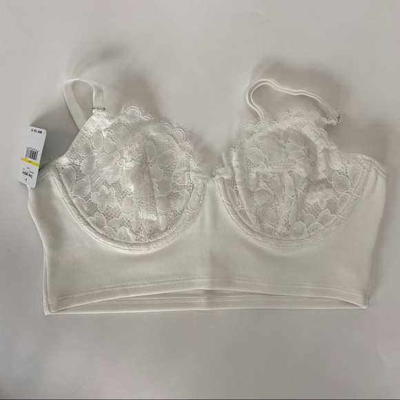 Free People Bianca Longline Underwire Bra in Ivory - Picture 2 of 4